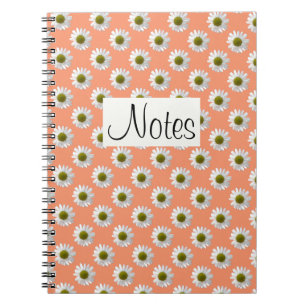 Cuaderno Flores con impresiones florales en rosa
