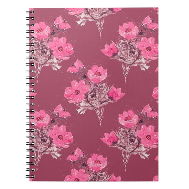 Cuaderno Flores Cosmos sin costura patternabstracto, arte,  (Frente)