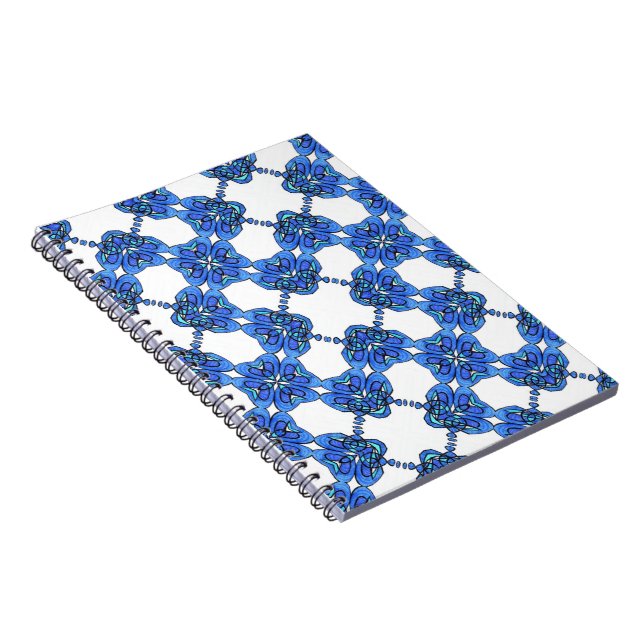 Cuaderno Flores cruzadas azules (Lado Derecho)