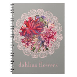 Cuaderno flores dahlias
