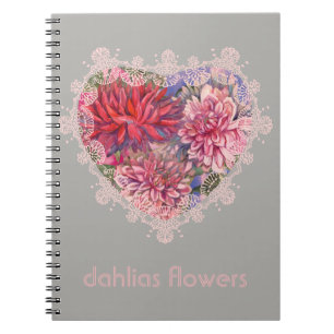 Cuaderno flores dahlias