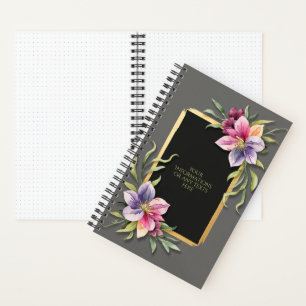 Cuaderno Flores de Acuarela - Arte de Marco Dorado Elegante