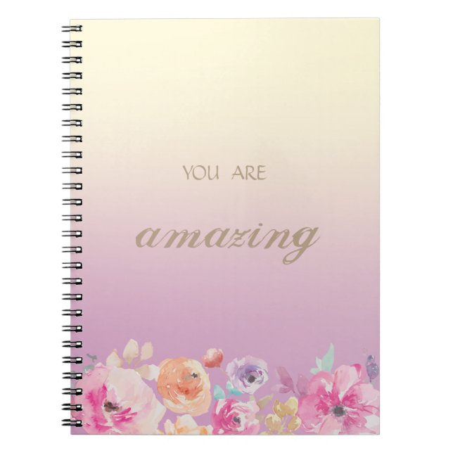 Cuaderno Flores de acuarela coloridas y adorables (Frente)