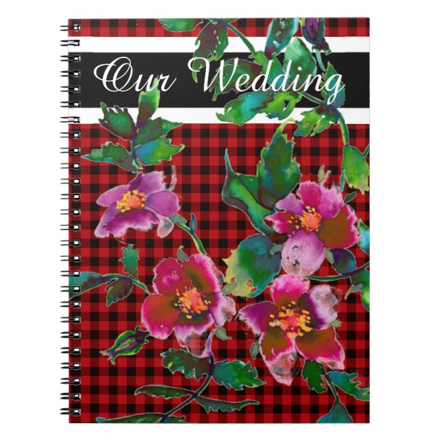 Cuaderno Flores de acuarela magenta rosa elegante (Frente)