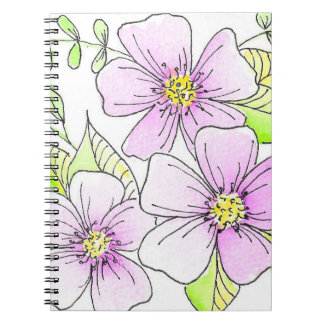 Cuaderno Flores de Acuarela Moradas Bonitas