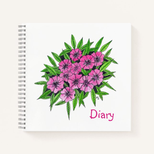 Cuaderno Flores de Acuarela Rosadas (Anverso)