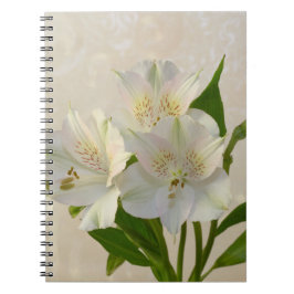 Cuaderno Flores de Alstromeria Blanca