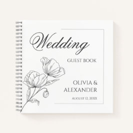 Cuaderno Flores de amapola, elegante invitado de boda