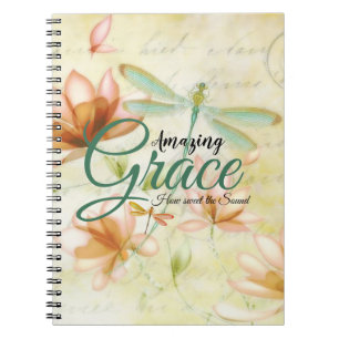 Cuaderno Flores de Amazing Grace y libélula