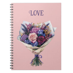 Cuaderno Flores de Amor Rosa Purpura