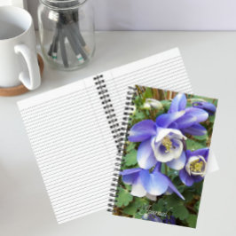 Cuaderno Flores de Aquilegia Púrpura Floral