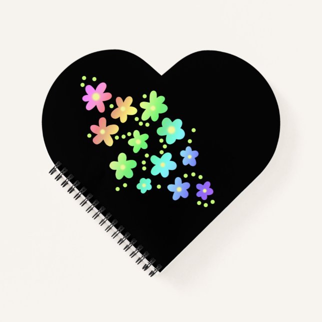 Cuaderno Flores de arcoiris extravagantes (Anverso)
