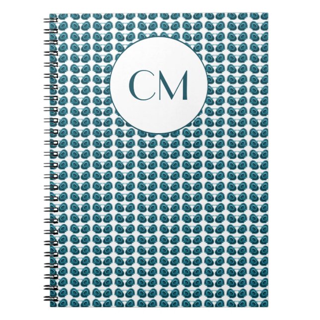 Cuaderno Flores de Art Nouveau en azul (Frente)