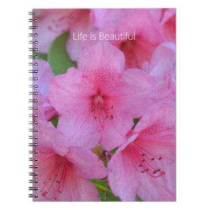 Cuaderno Flores de Azalea Rosada (mi fotografía)