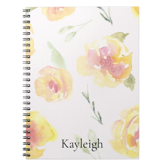 Cuaderno Flores de bálsamo de limón amarillo (Frente)