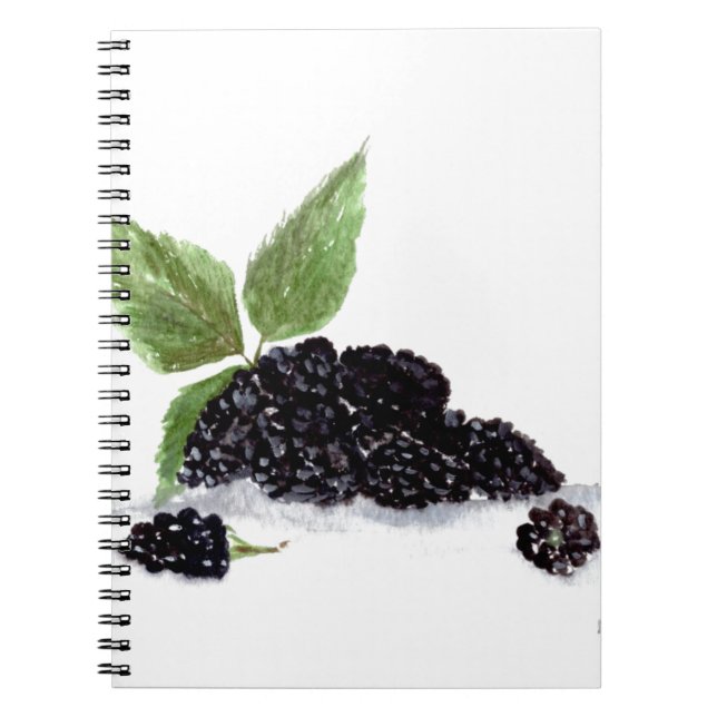 Cuaderno Flores de Blackberries pintura acuarela (Frente)