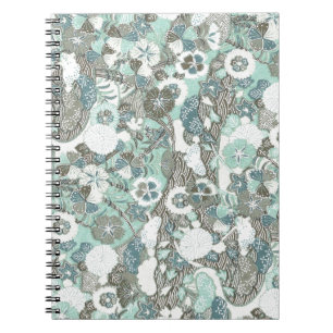 Cuaderno Flores de Blue Brown abstractas