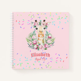 Cuaderno Flores de Boho Giraffe Nombradas Girs, regalos par