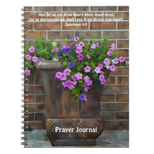 Cuaderno Flores de bonito Biblia Púrpura Rosa Verse Prayer