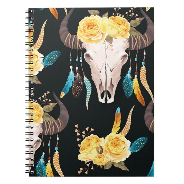 Cuaderno Flores de búfalo deslumbrantes (Frente)