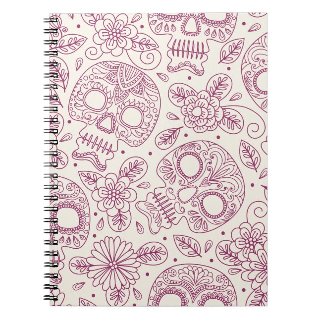Cuaderno Flores De Calavera: Día Mexicano Sin Maravillas. (Frente)
