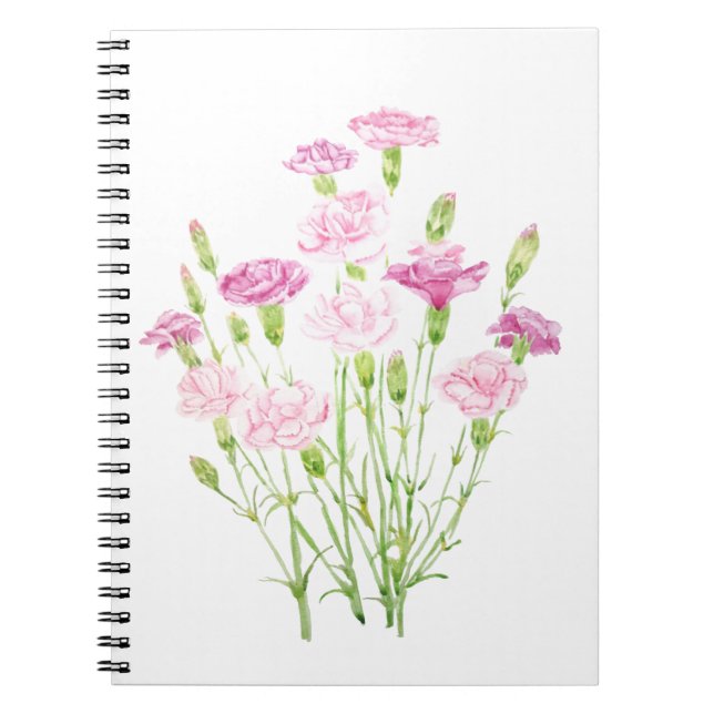 Cuaderno flores de canal rosa acuarela (Frente)