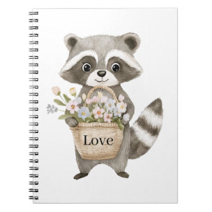 Cuaderno Flores de Canasta de Mapache Lindo