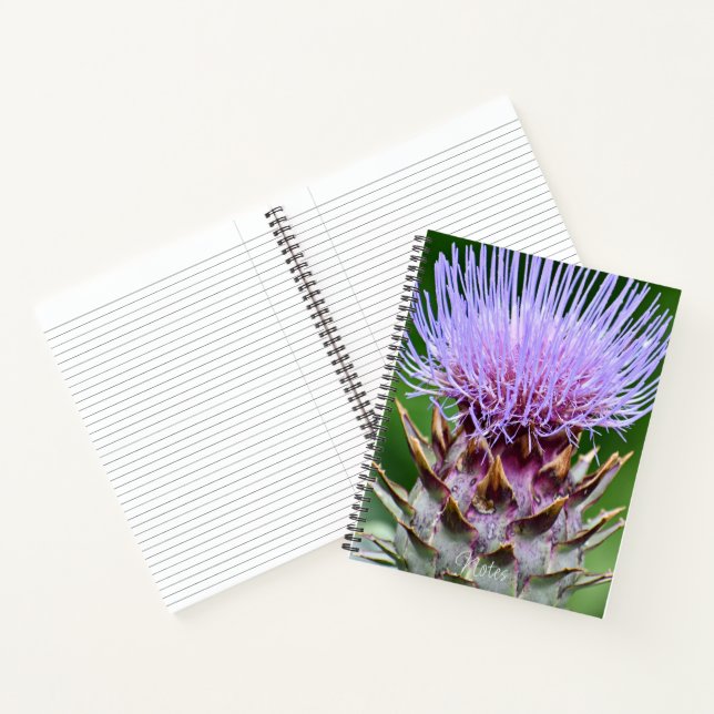 Cuaderno Flores de Cardo Púrpura Botánico (Interior)