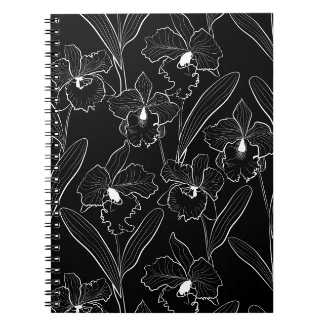Cuaderno Flores de cattleya de orquídeas sin rompeolas (Frente)