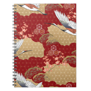 Cuaderno Flores de cerezo de kimono japonesas