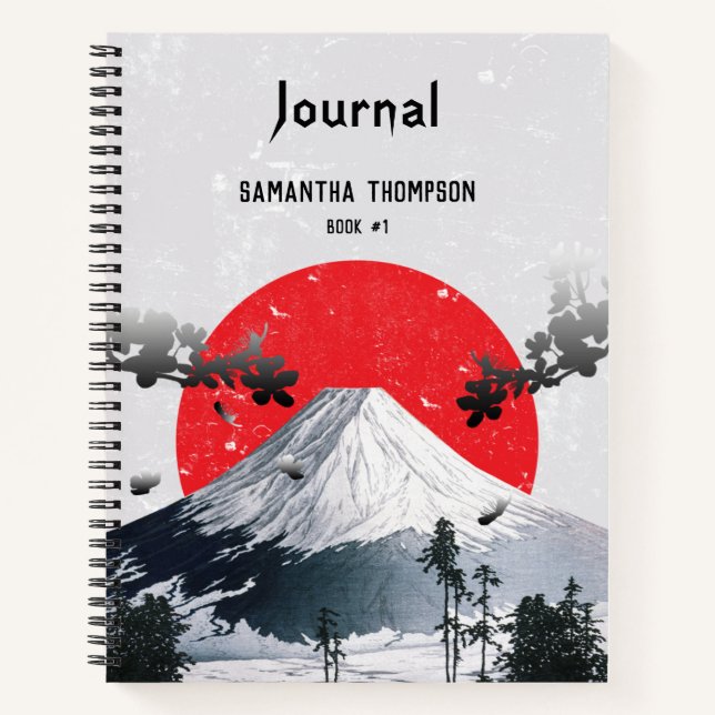 Cuaderno Flores de cerezo en el Fuji Japan Journal (Anverso)