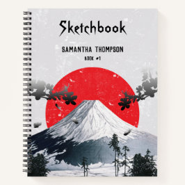 Cuaderno Flores de cerezo en el Fuji Japan Sketchbook