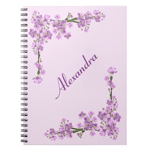 Cuaderno Flores de cerezo rosa bonito (Frente)