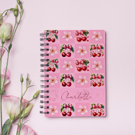 Cuaderno Flores de Cerezo Rosa Personalizadas a Cuadros