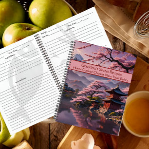 Cuaderno Flores de cerezo y receta de Año Nuevo chino para