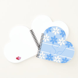 CUADERNO FLORES DE CIELO AZUL Y BLANCO FLORALES DE BONITO