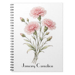Cuaderno Flores de Clavel de Enero
