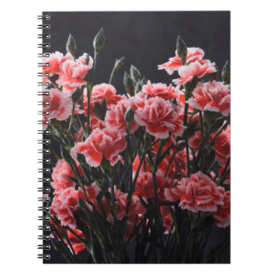 Cuaderno Flores de clavel de ramo de color vintage tonifica
