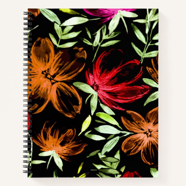 Cuaderno Flores de color rojo 6 (Anverso)