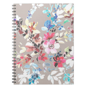 Cuaderno Flores de colores, diseño artístico de las hojas y