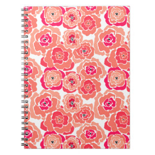 Cuaderno Flores de coral personalizado abstractas y sin sol