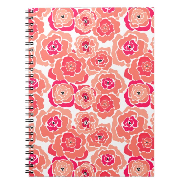 Cuaderno Flores de coral personalizado abstractas y sin sol (Frente)