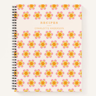 Cuaderno Flores de cosecha en receta personalizada Naranja