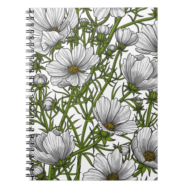 Cuaderno Flores de cosmos blancos (Frente)