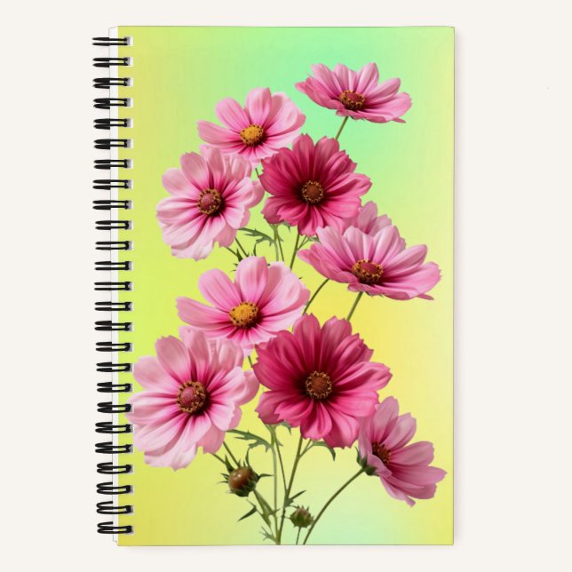 Cuaderno Flores de Cosmos Rosas-23456 (Anverso)