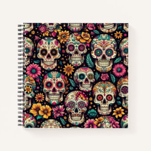 Cuaderno Flores de Cráneo de Azúcar