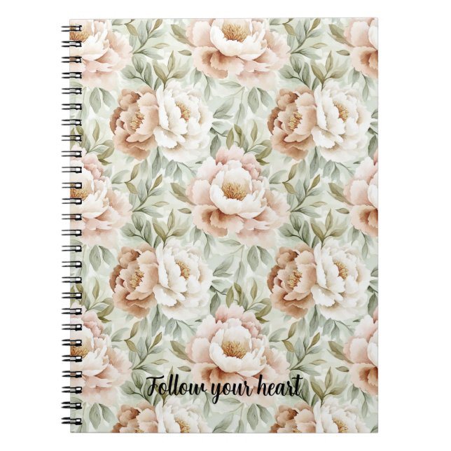 Cuaderno Flores de crema rosada de cacao de Rubor (Frente)