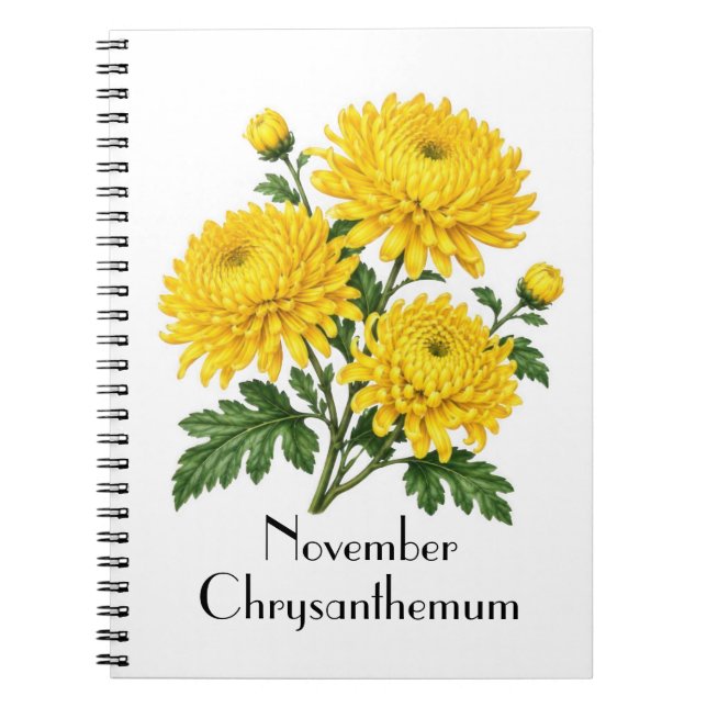 Cuaderno Flores de Crisantemo de Noviembre (Frente)