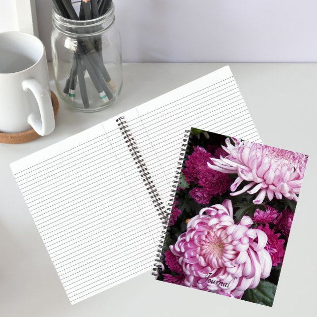 Cuaderno Flores de crisantemo rosa (In Situ)