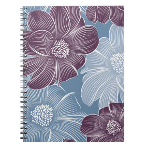 Cuaderno Flores de dahlia abstractas: sin costuras florales